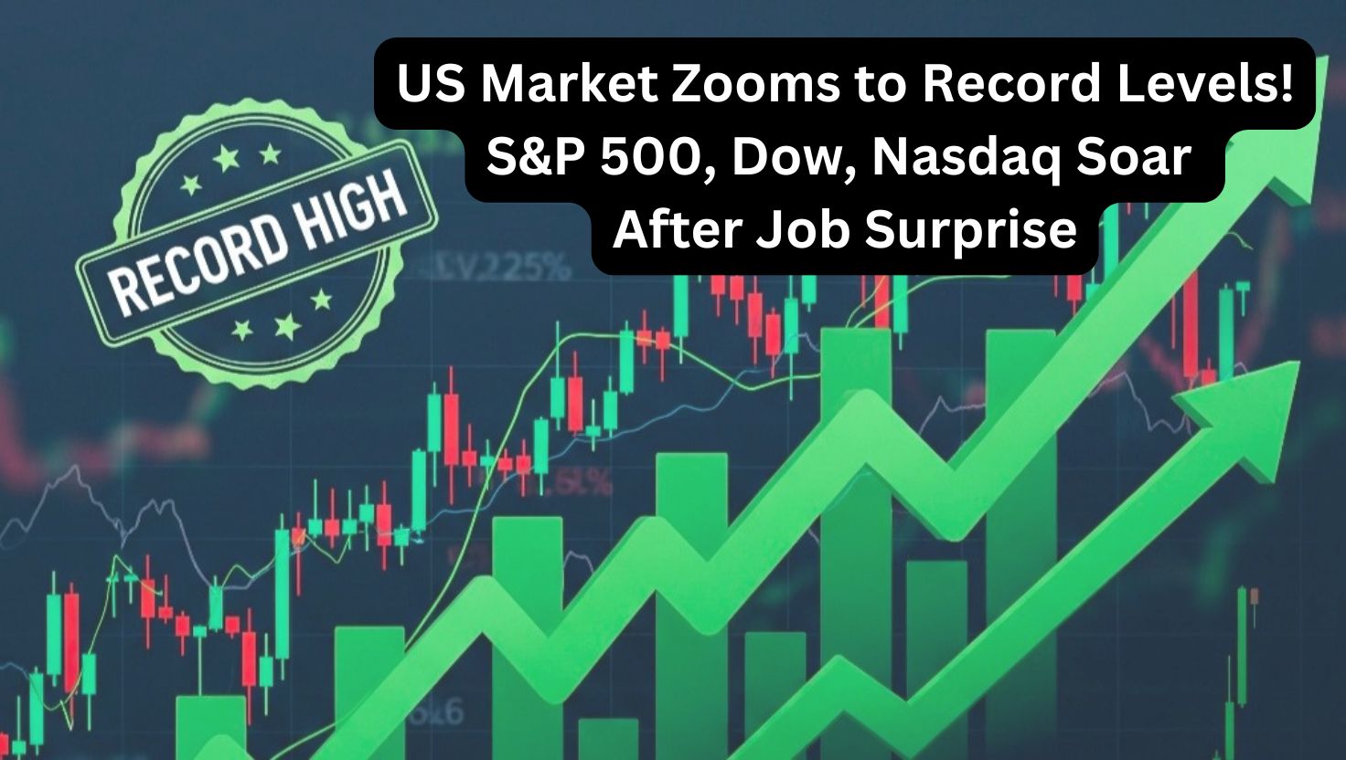 Wall Street stock chart with upward trend – US job growth impact